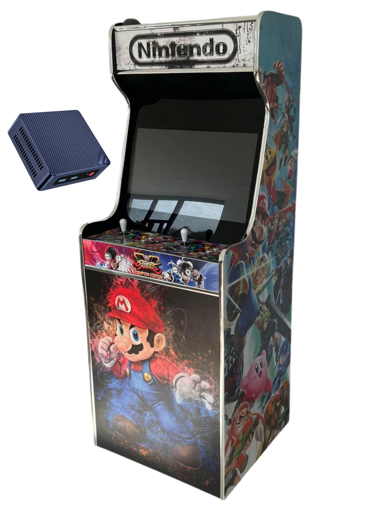 BORNE ARCADE XXL PRESTIGE Ecran 27 Pouces 8350 Jeux (Version PC + 2 Manettes) : Création du décor sur mesure